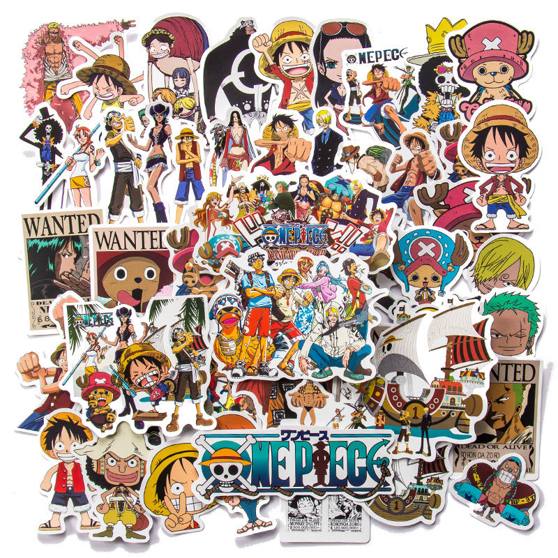 OnePiece-vinyl-Waterproof-Stickers-anime-mixed-50pieces-collectible-laptop-guitar