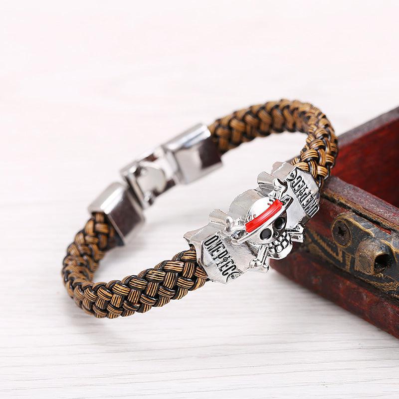 Brown PU Leather - One Piece Bracelet-accessories-accessories, bracelet-onepiece-anime-manga-onepiecestore-onepieceproducts-MyNakama