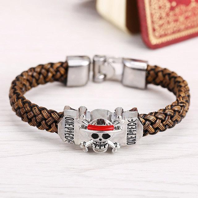 Brown PU Leather - One Piece Bracelet-accessories-accessories, bracelet-onepiece-anime-manga-onepiecestore-onepieceproducts-MyNakama