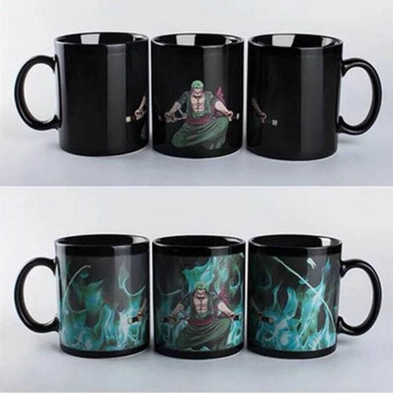 Anime Coffee Cup Mug One Piece Luffy Zoro Ace Hot Changing Color