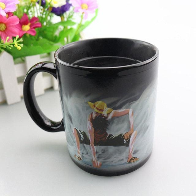 BeneU One Piece Luffy Changing Coffee Mug Heat-Sensitive Reactive Ceramic Cup Coffee Mug