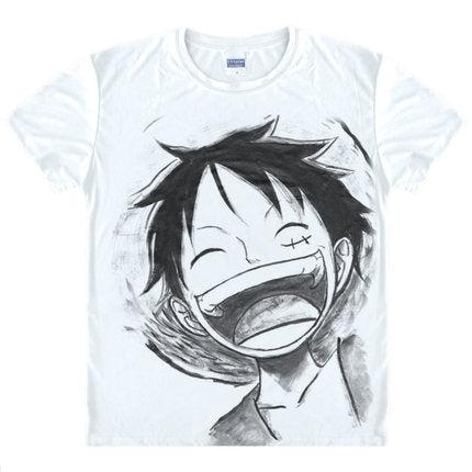 Luffy Black & White T-Shirt - One Piece-t shirts-luffy, monkey d. luffy, t shirt-onepiece-anime-manga-onepiecestore-onepieceproducts-MyNakama