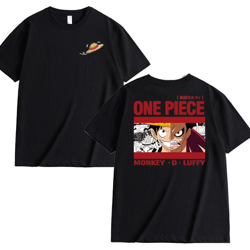 Monkey-D-Luffy-OnePieceT-shirt-anime-black-2-sided