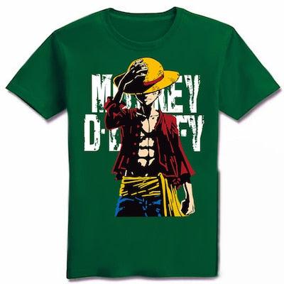 monkey d. luffy green t-shirt