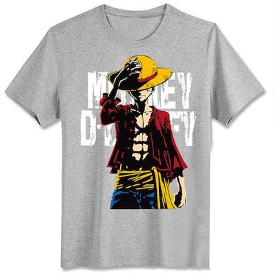 monkey d. luffy gray t-shirt