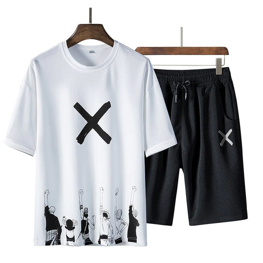 nakama-t-shirt-x-symbol-friendship-short-set-onepiece-anime-high-quality-material-black-and-white